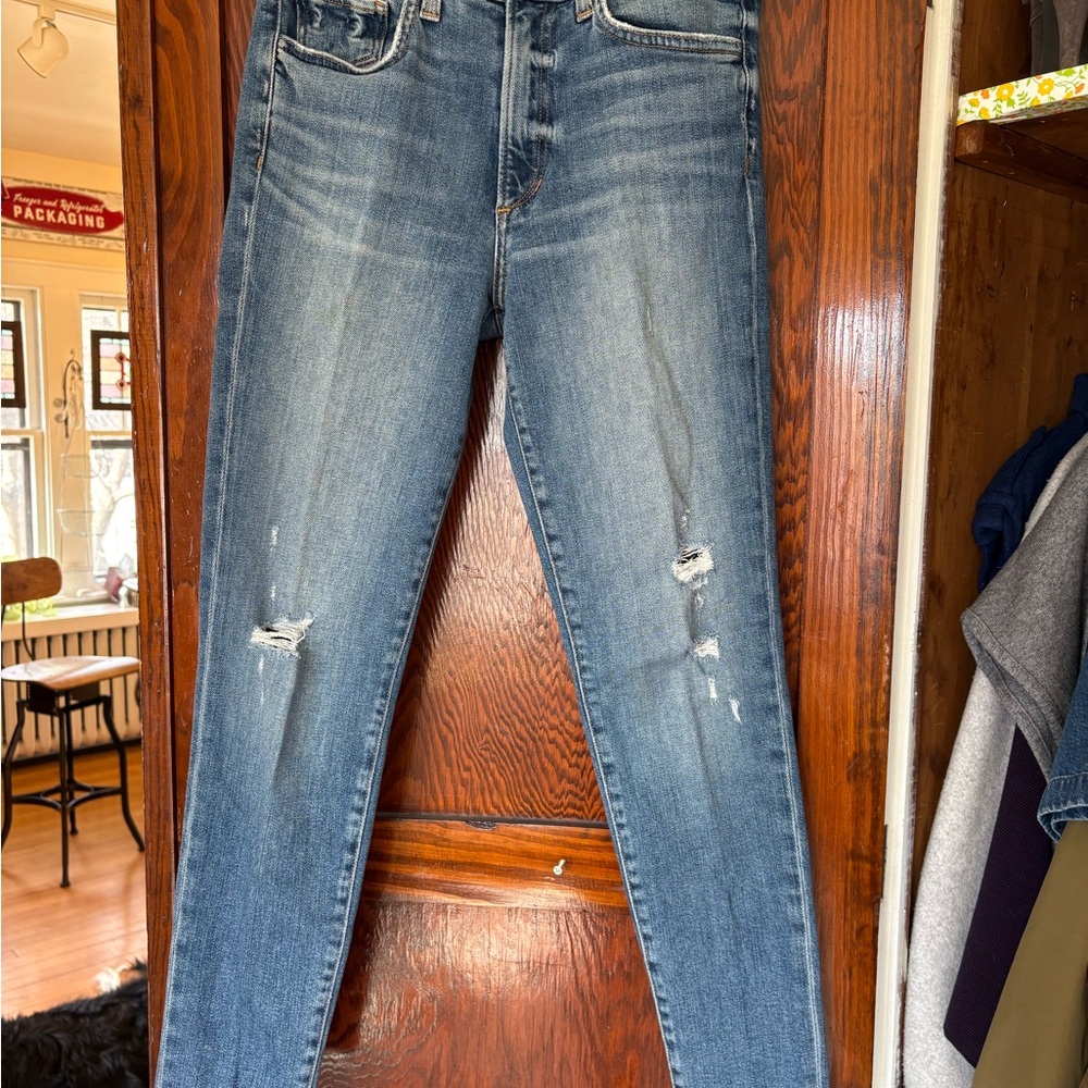 Joe's Jeans Medium Blue Distressed Skinny Jeans